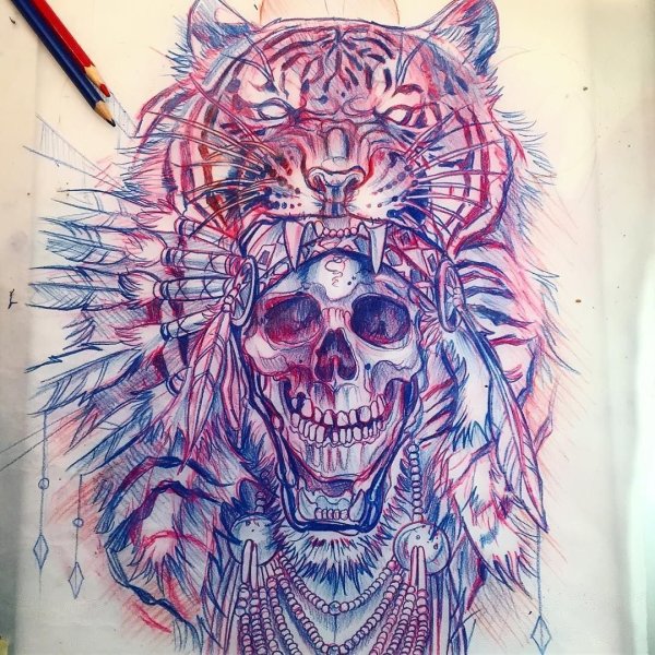 Легкие рисунки фломастером на бумаге