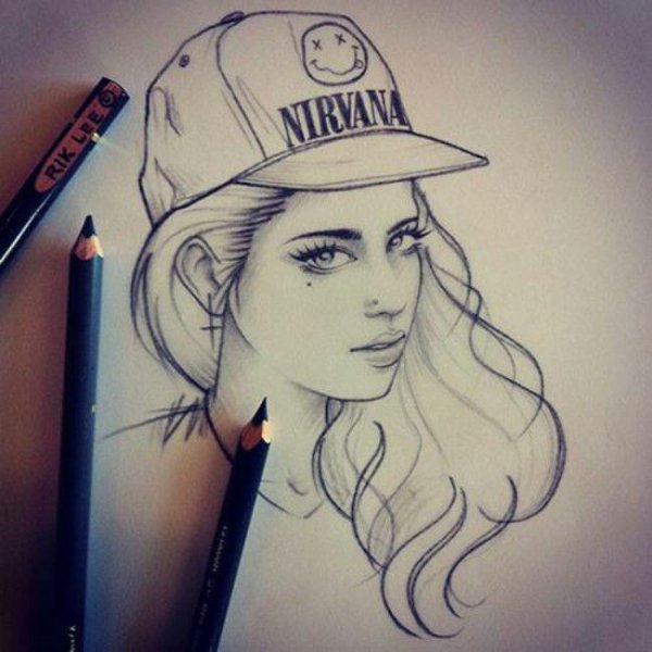 Рисунки карандашом крутые девушки