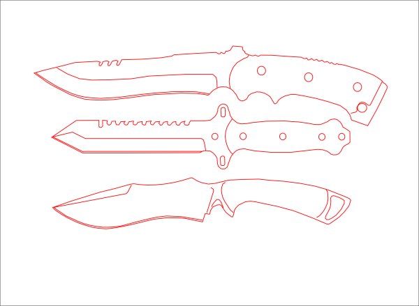 Охотничий нож из КС го чертеж