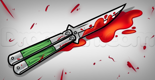 Нож бабочка зарисовка