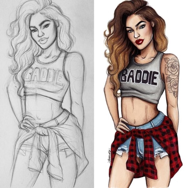 Картинкииеевушек до срисовки