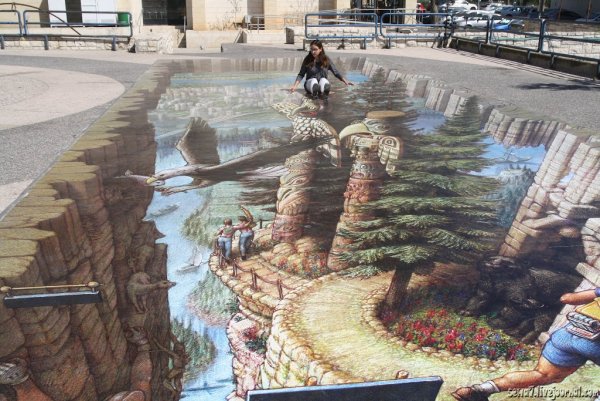 Стрит-арт на асфальте