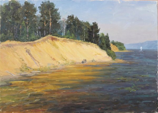 Речка карандашом цветным