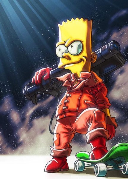 Барт симпсон на скейте