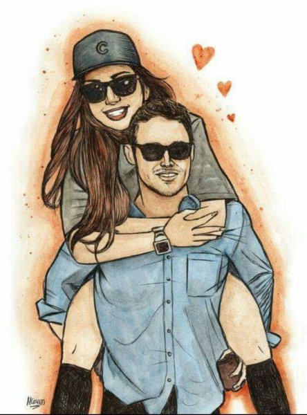 Парень и девушка мультяшные