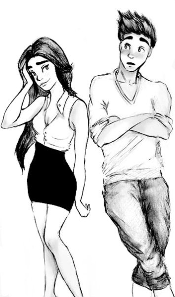 Раскраска парень и девушка