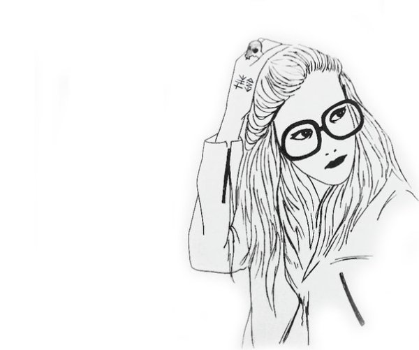 Девушка в очках рисунок