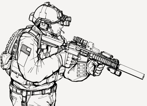 Спецназовец раскраска