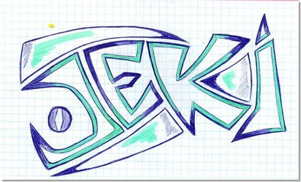 Тату черным фломастером