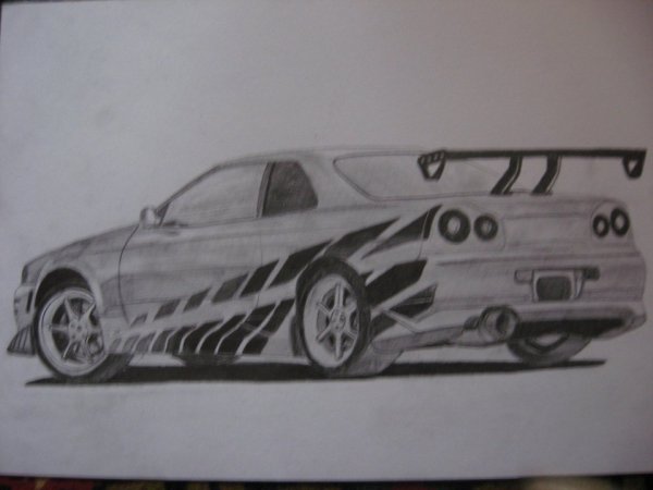 Рисунки дрифт машин лёгкие