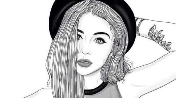 Рисунок девушки карандашом