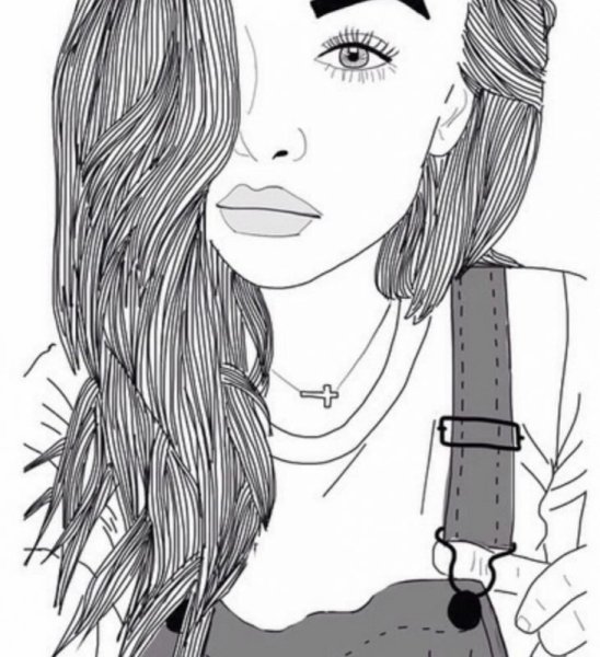 Рисунки для срисовки девочки