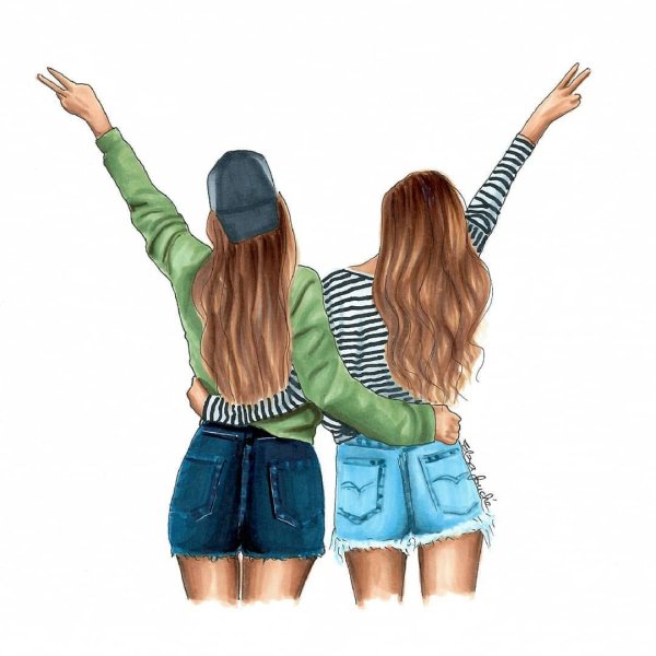 Подруги рисунок