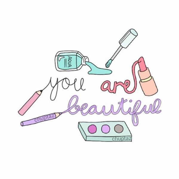 Срисовки лёгкие и красивые касметика