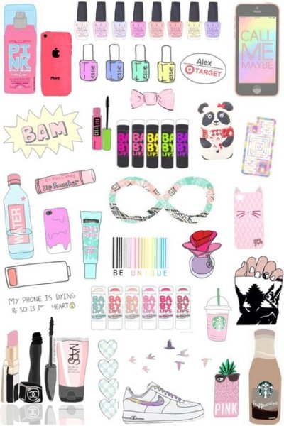 Наклейки косметика для девочек