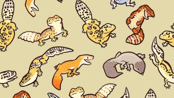 Милые Гекконы арты