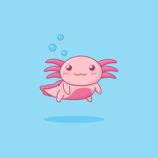 Аксолотль кавайный рисуночек