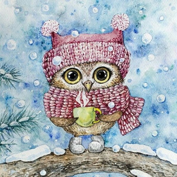 Зима Ирина Глущенко художник Ежи