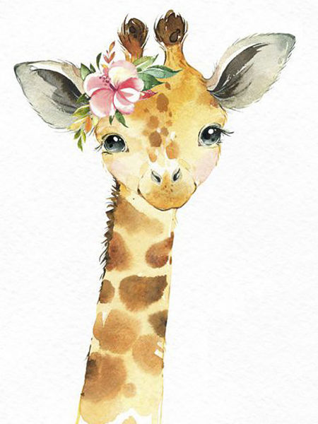 Жирафик с цветами