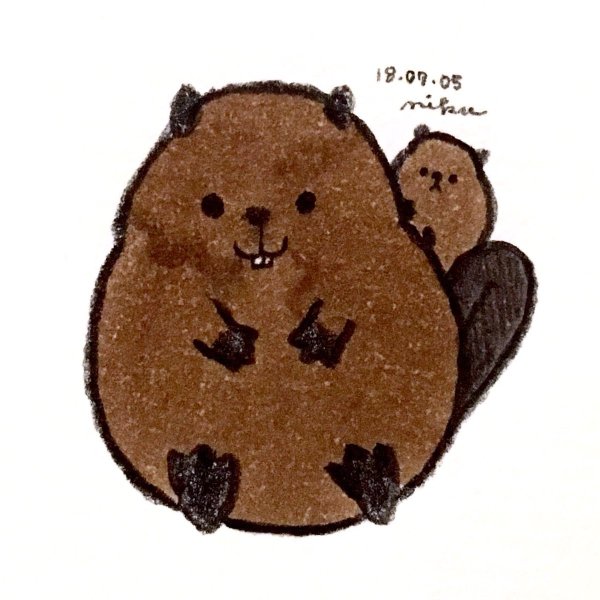 Милый бобер рисунок