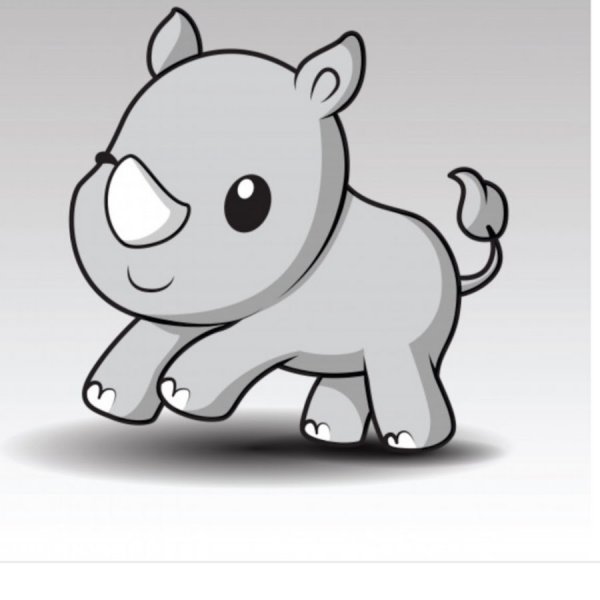 Милый носорог рисунок