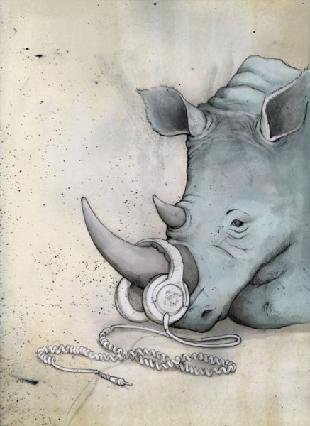 Милый носорог арт