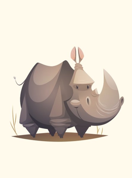 Аппликация носорог шаблон