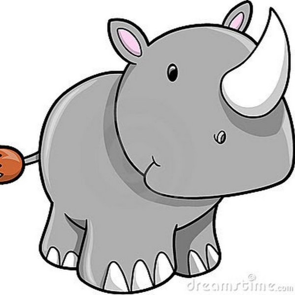 Носорог милый мультяшный