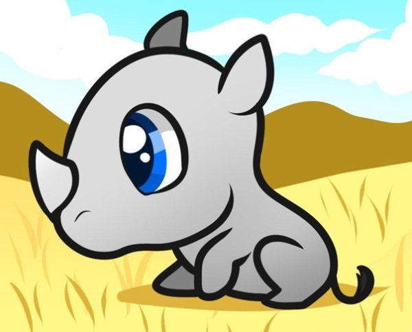 Носорог на прозрачном фоне для фотошопа