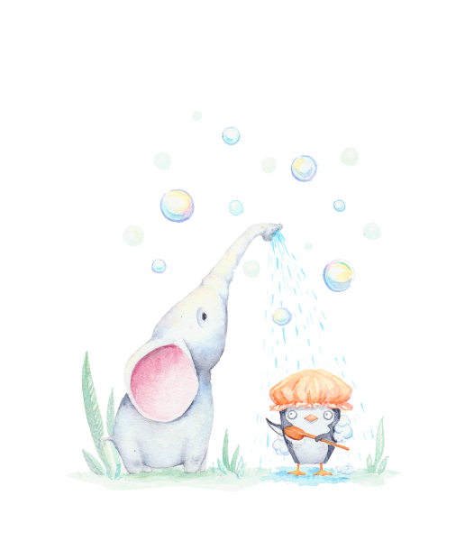 Нежные Акварельные животные для детей