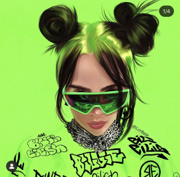 Нарисованная девушка с белыми волосами