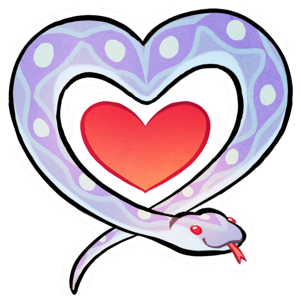 Милая змея с сердечками