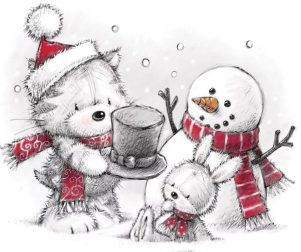 Милые новогодние мишки