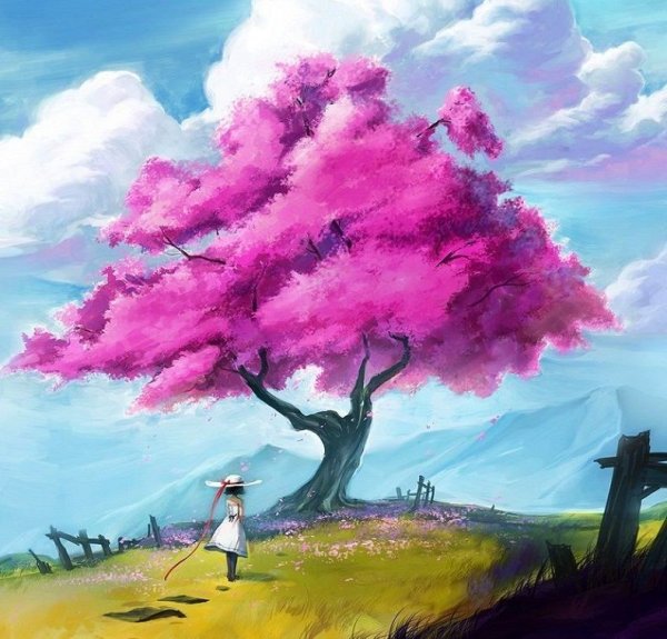 Сакура пейзаж