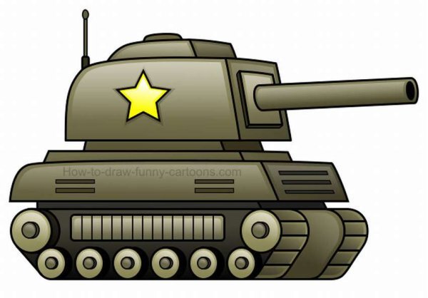 Раскраска танк мультяшный