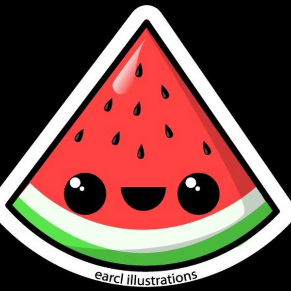 Долька арбуза с глазками