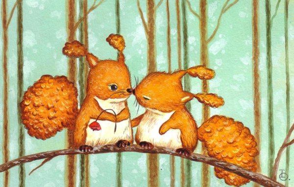 Иллюстрации милые белки