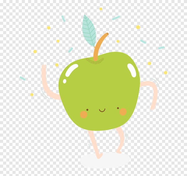 Яблоко в мультяшном стиле