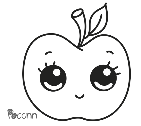 Раскраска фрукты с глазами