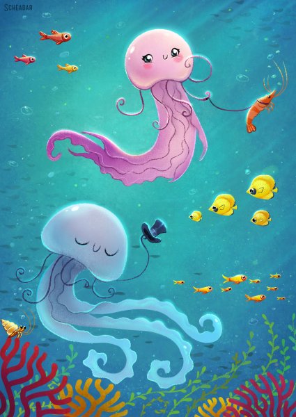 Медуза мультяшная