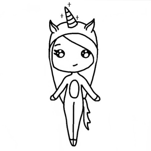 Раскраска для девочек Единорожка