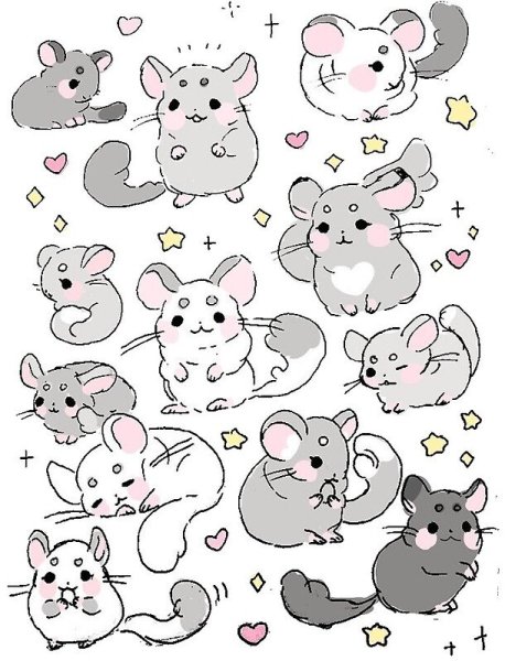 Мультяшные животные для срисовки