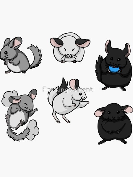 Наклейки милые шиншиллы