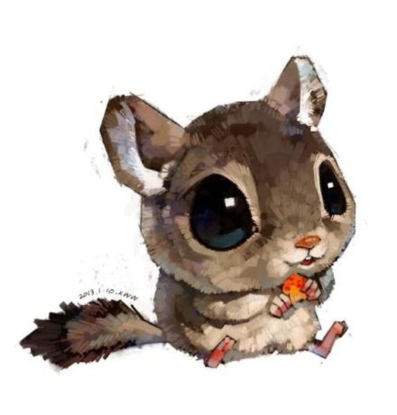 Шиншилла акварелью