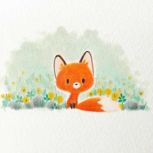 Лисенок рисунок