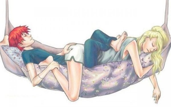 Позы для сна с парнем аниме