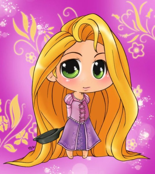 Рапунцель аниме Чиби