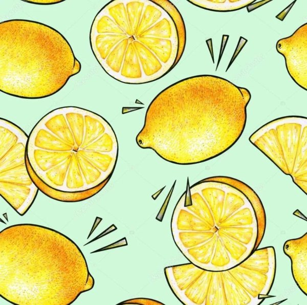 Фон с лимонами мультяшный