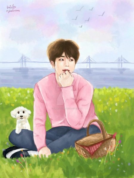 БТС милые арты Джин