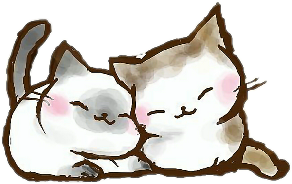 Котики обнимаются мультяшные